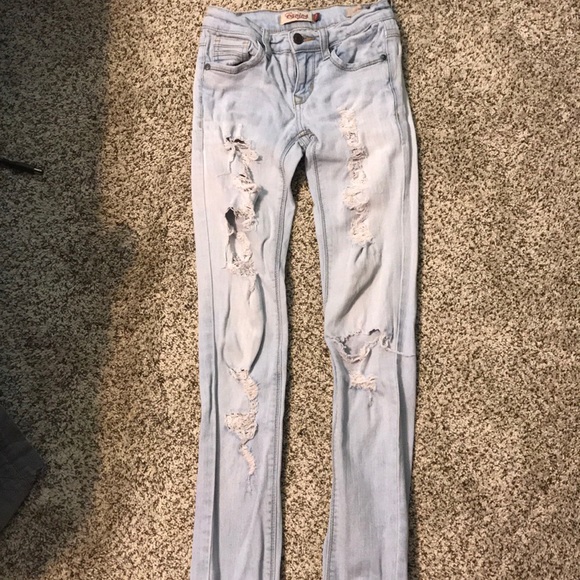 Windsor Denim - Light wash, ripped skinny jeans